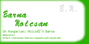 barna molcsan business card